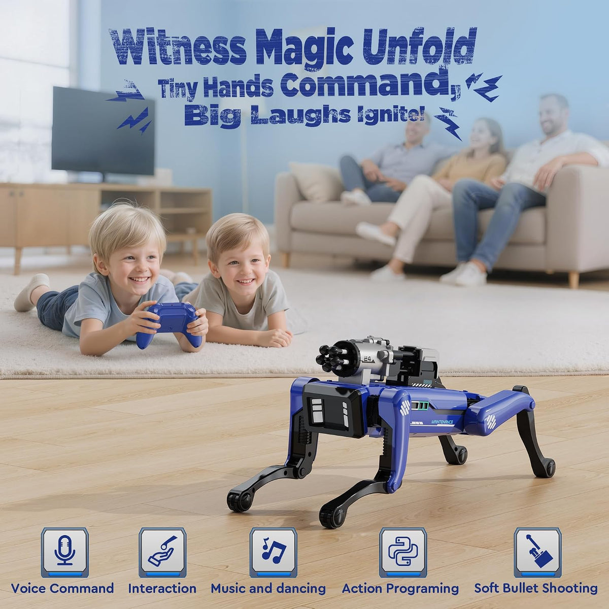 Interactive STEM Robot Dog with Voice and Remote Control