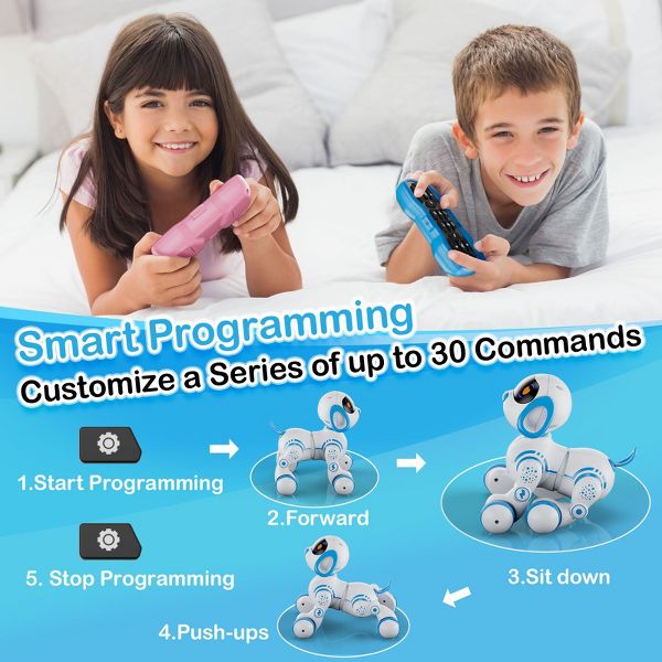 Contixo R3 Smart Puppy, Kids & Toddlers Ages 3-8, Interactive Learning Robot Dog Toy, Remote Control, Lights & Sounds, Boys & Girls - Blue