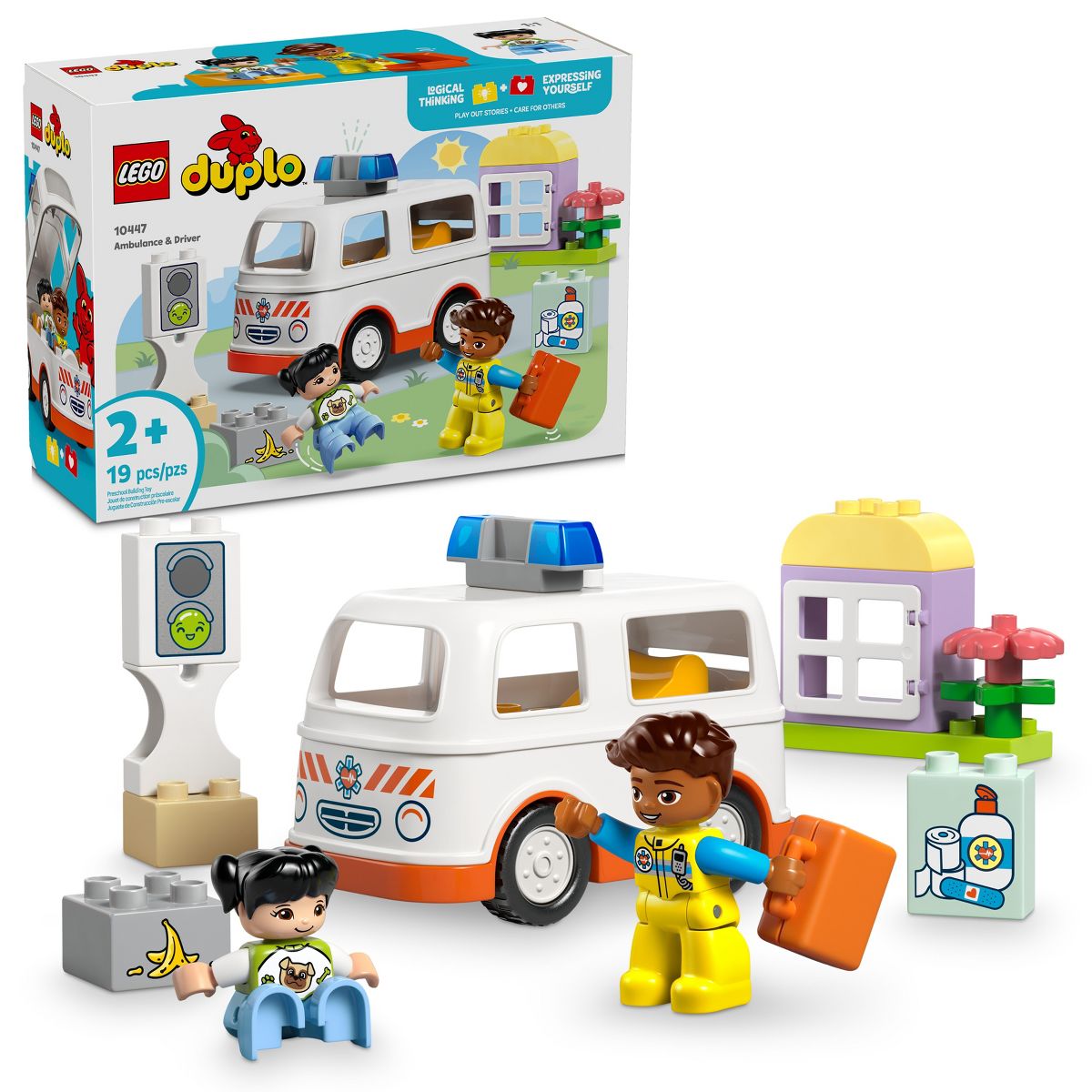 LEGO DUPLO Town Ambulance & Driver Building Toy for Toddlers 10447