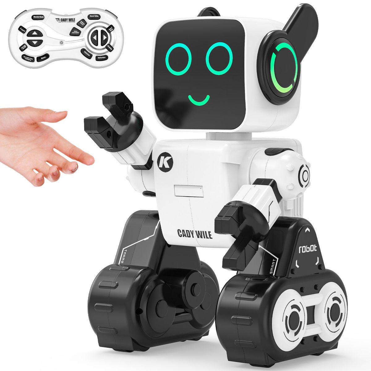 Robot Toy for Kids Remote Control Intelligent Programming RC Robot with Music Dancing Voice Interaction LED Lights Gift for Boys Girls Ages 4-12