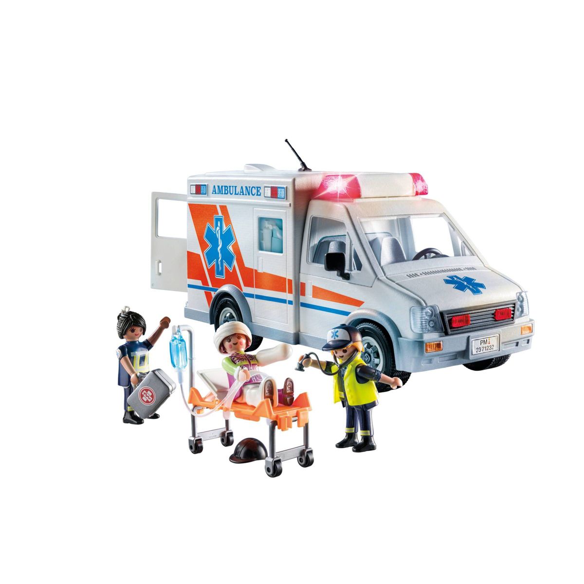 Playmobil Ambulance with Lights: Building Set, Educational Focus on Fine Motor Skills, 63 Pieces