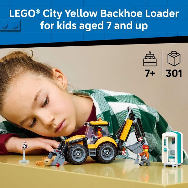 LEGO City Yellow Backhoe Loader Building Toy 60480