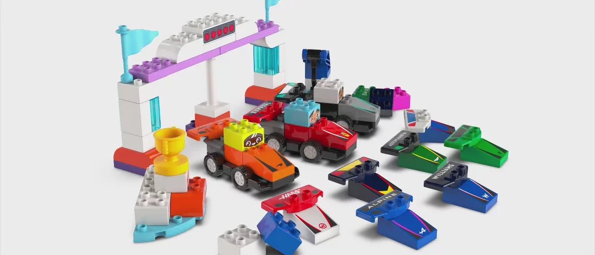 LEGO DUPLO Town F1 Team Race Cars & Drivers Building Toy for Toddlers 10445