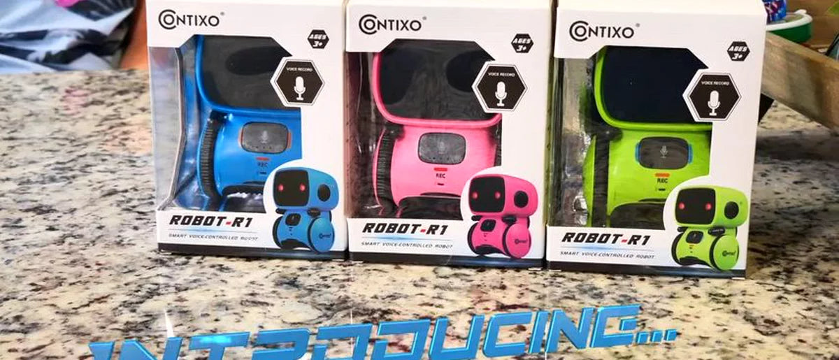 Contixo R1 Kids Robot Toy, Interactive Voice Control Dancing Singing Touch Sensor Smart gift For Ages 3-8, Blue