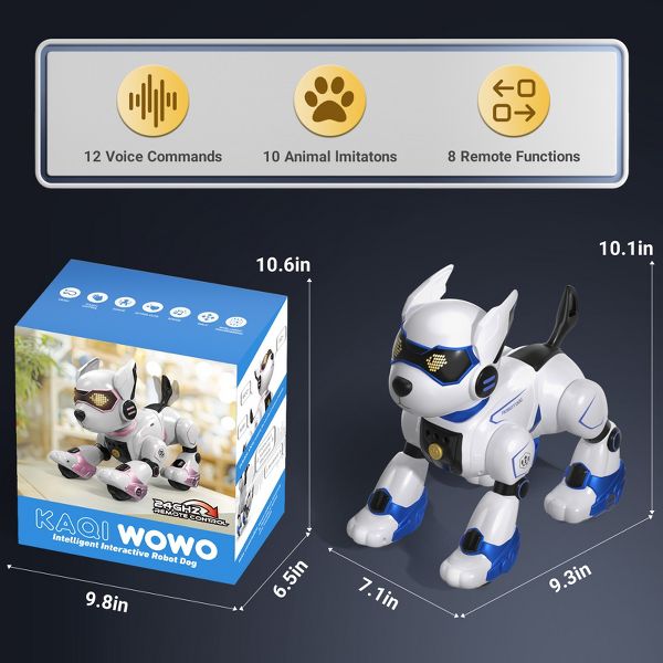 Smart Robot Dog Toy for Kids with Remote Control Voice Command Gesture Sensing Programmable Robotic Pet with LED Eyes for Boys Girls