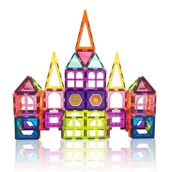 Contixo Tiles ST4 Kids Toy Magnetic Building Shapes, 112 PCS 3D Building Blocks STEM Educational Construction Set Gift For Boys Girls Ages 3-8