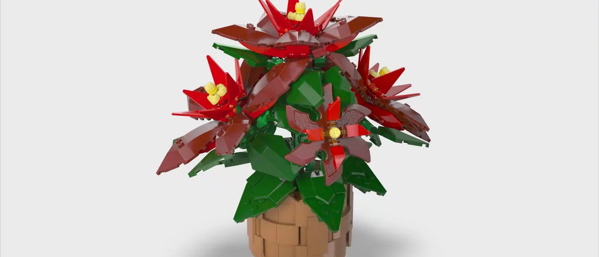 LEGO Icons Poinsettia Plant Building Set and Centerpiece Table Decoration 10370