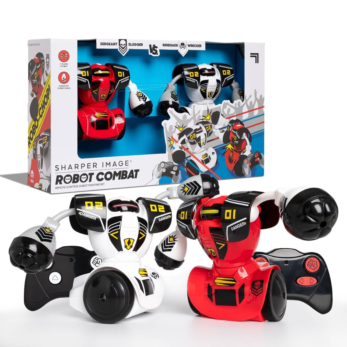 Sharper Image Remote Control (RC) Robot Fighting Set Multiplayer: Toys with Sound Effects & Infrared Control