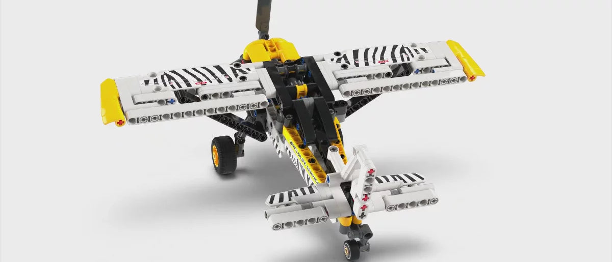 LEGO Technic Bush Plane Building Toy with Spinning Propeller, 4-Cylinder Piston Engine 42198