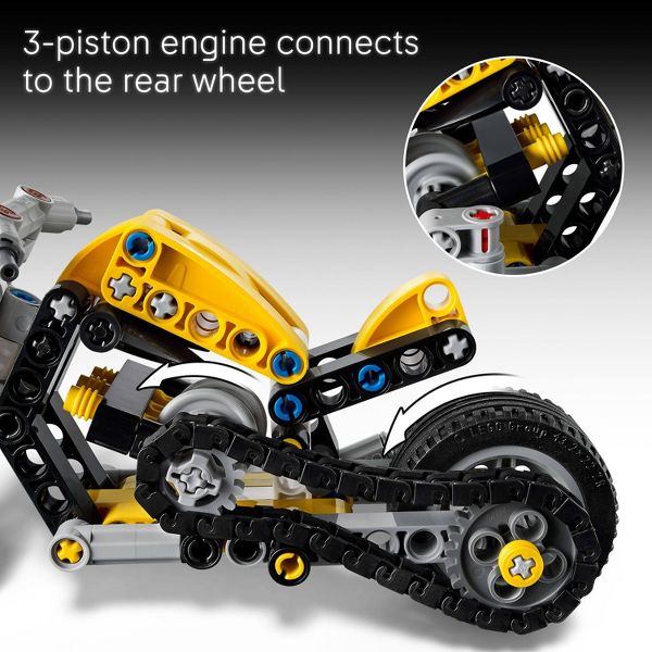 LEGO Technic Yellow Motorcycle Toy 42225