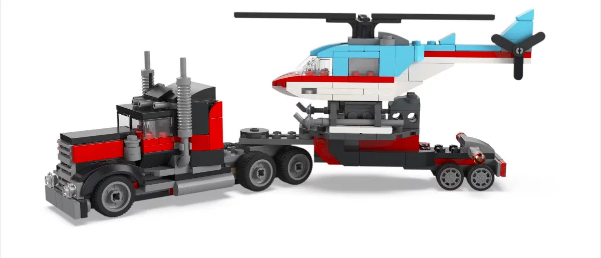 LEGO Creator 3 in 1 Flatbed Truck with Helicopter Toy 31146