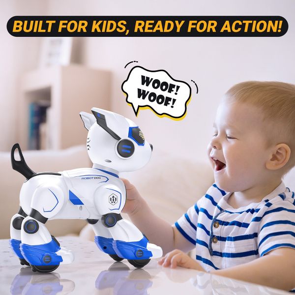 Smart Robot Dog Toy for Kids with Remote Control Voice Command Gesture Sensing Programmable Robotic Pet with LED Eyes for Boys Girls