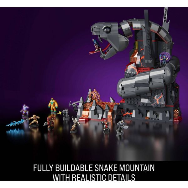Mattel Brick Shop Masters of the Universe Clash at Snake Mountain Building Toy Kit 636pc for Collectors