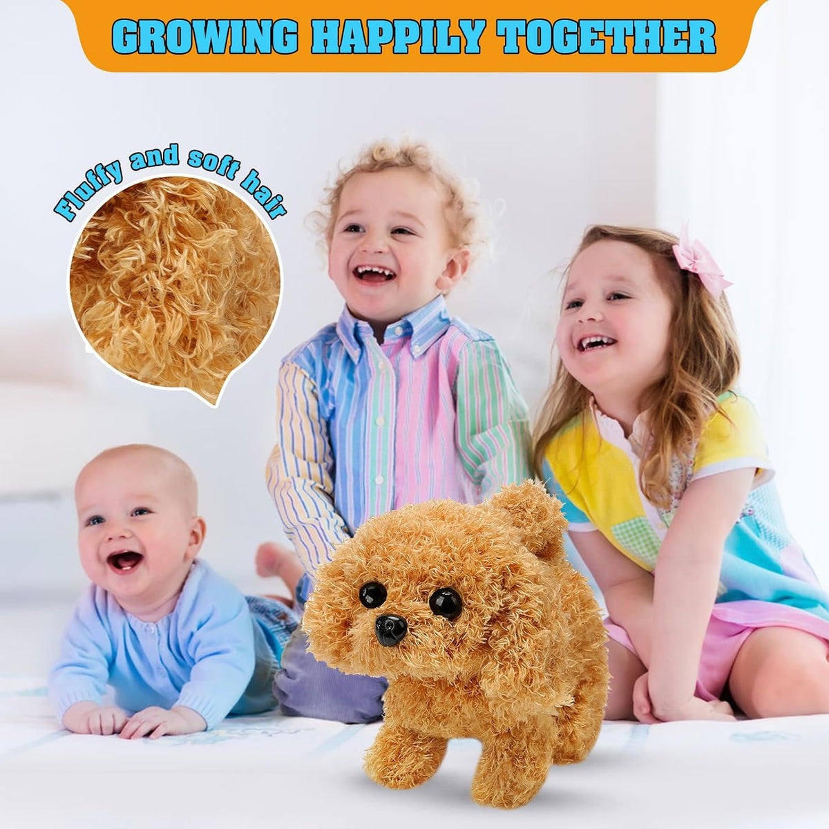 Interactive Plush Puppy Toy with Walking and Barking Actions