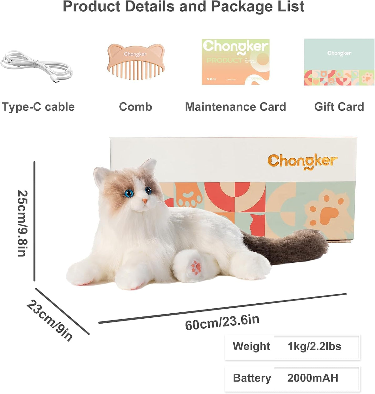 Interactive Plush Robot Cat with Voice, Heartbeat and Purring