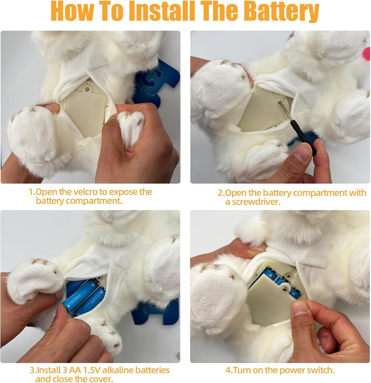Interactive Plush Pomeranian Dog Toy with Nodding, Barking and Wagging Tail