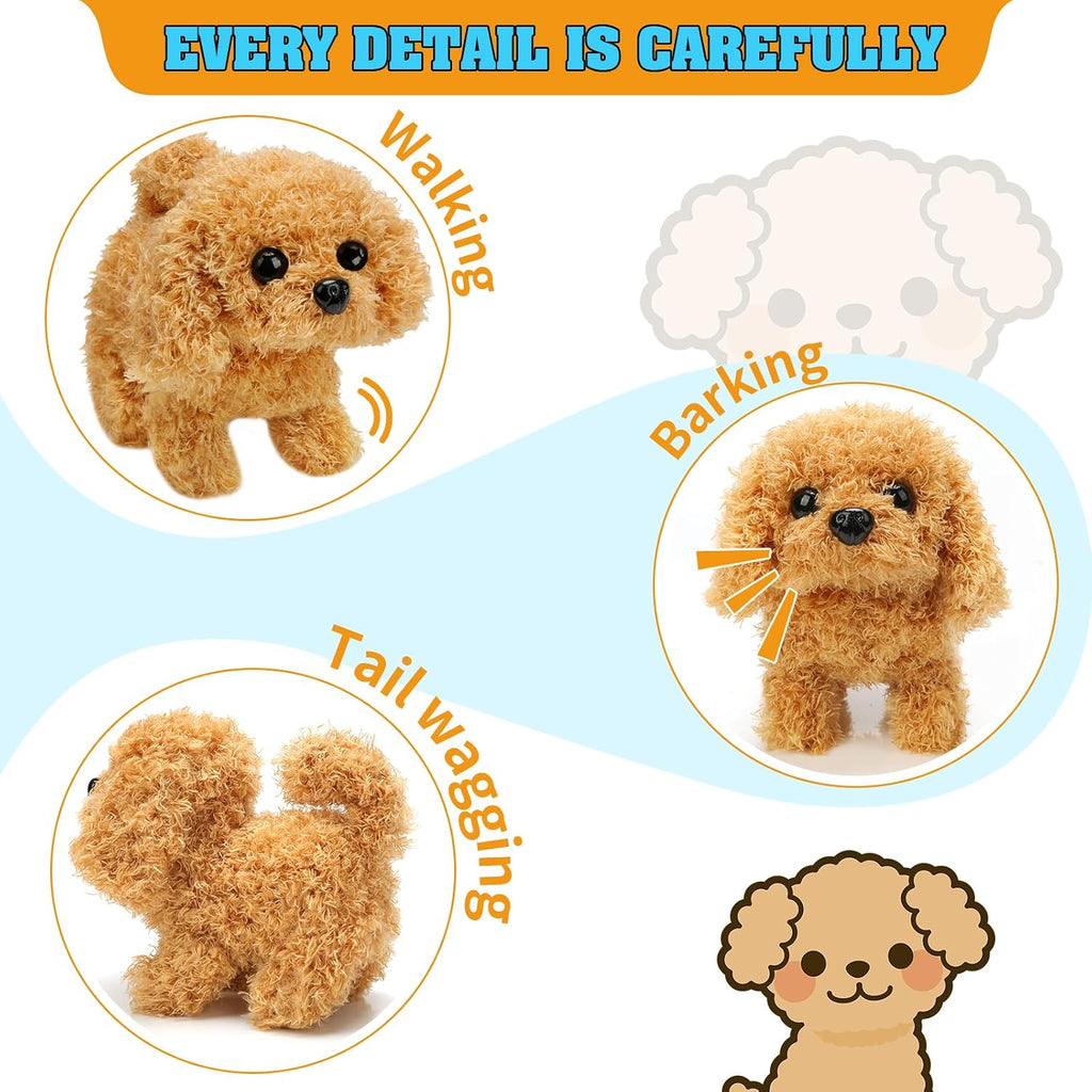 Interactive Plush Puppy Toy with Walking and Barking Actions