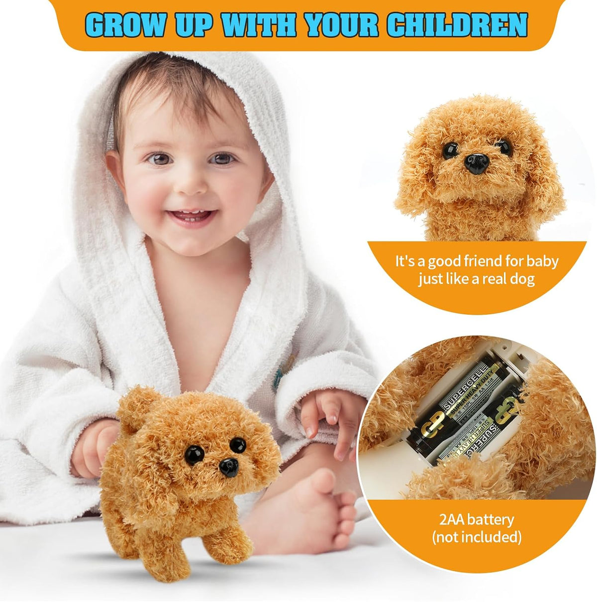 Interactive Plush Puppy Toy with Walking and Barking Actions