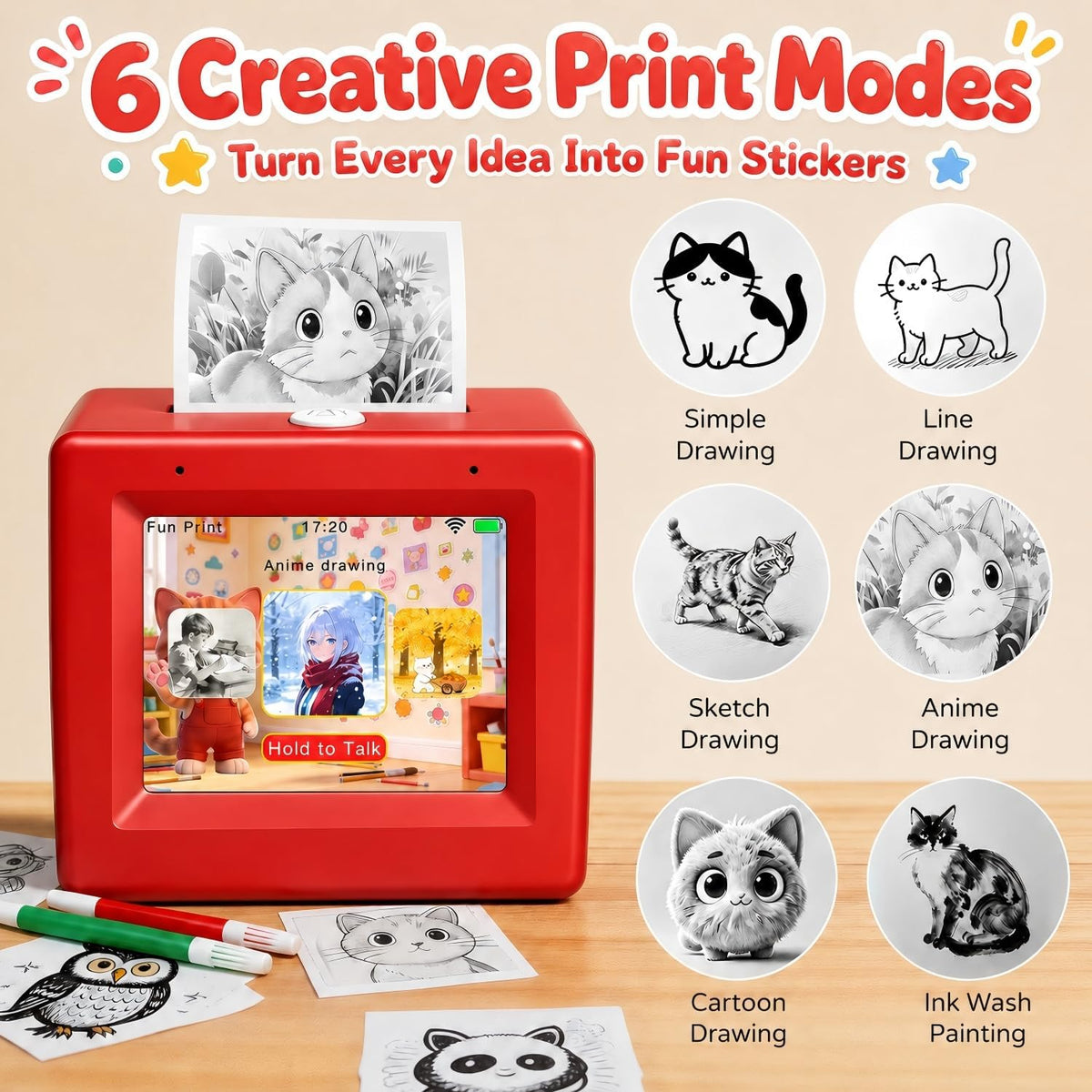 AI Voice Sticker Printer for Kids