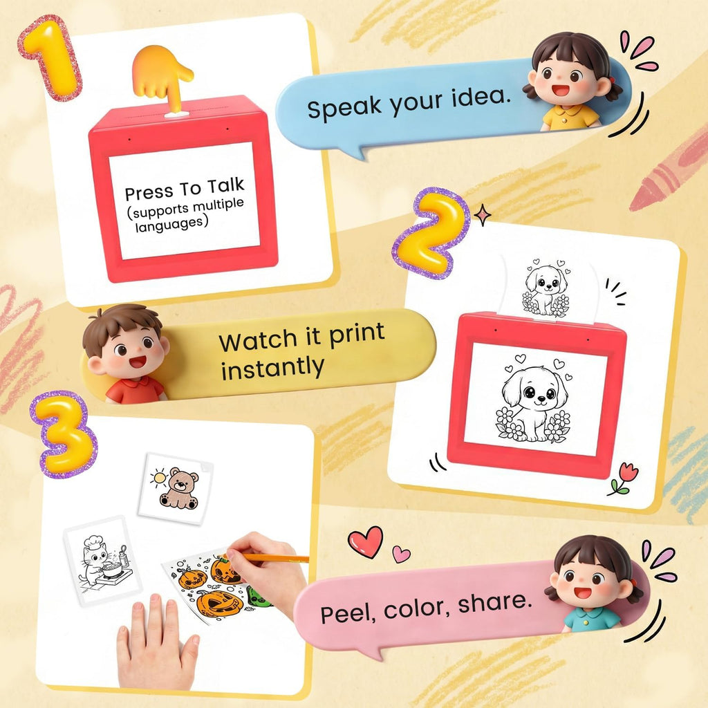 AI Voice Sticker Printer for Kids