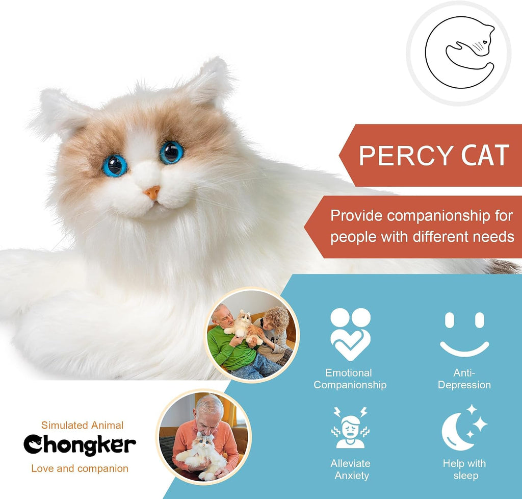 Interactive Plush Robot Cat with Voice, Heartbeat and Purring
