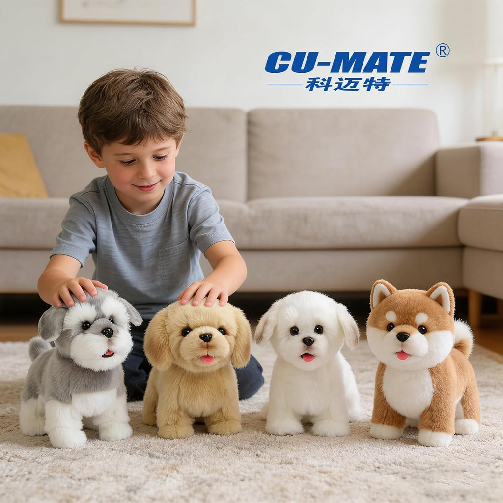 Interactive Plush Pomeranian Dog Toy with Nodding, Barking and Wagging Tail