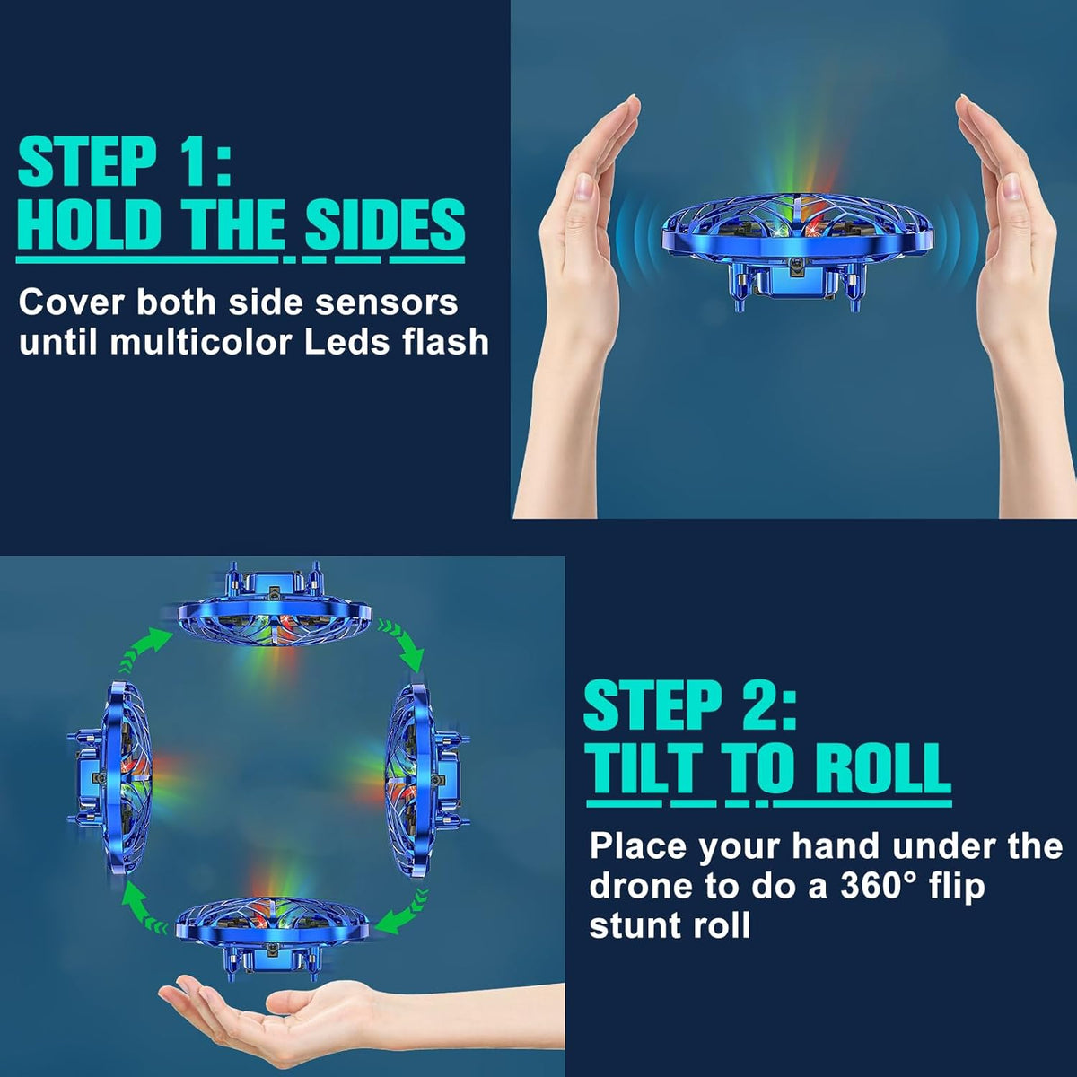 Hand-Operated Drone with Gesture Control and 360° Flip