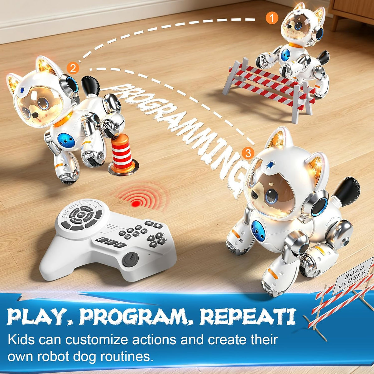Remote-Controlled Robot Dog Toy with Batteries