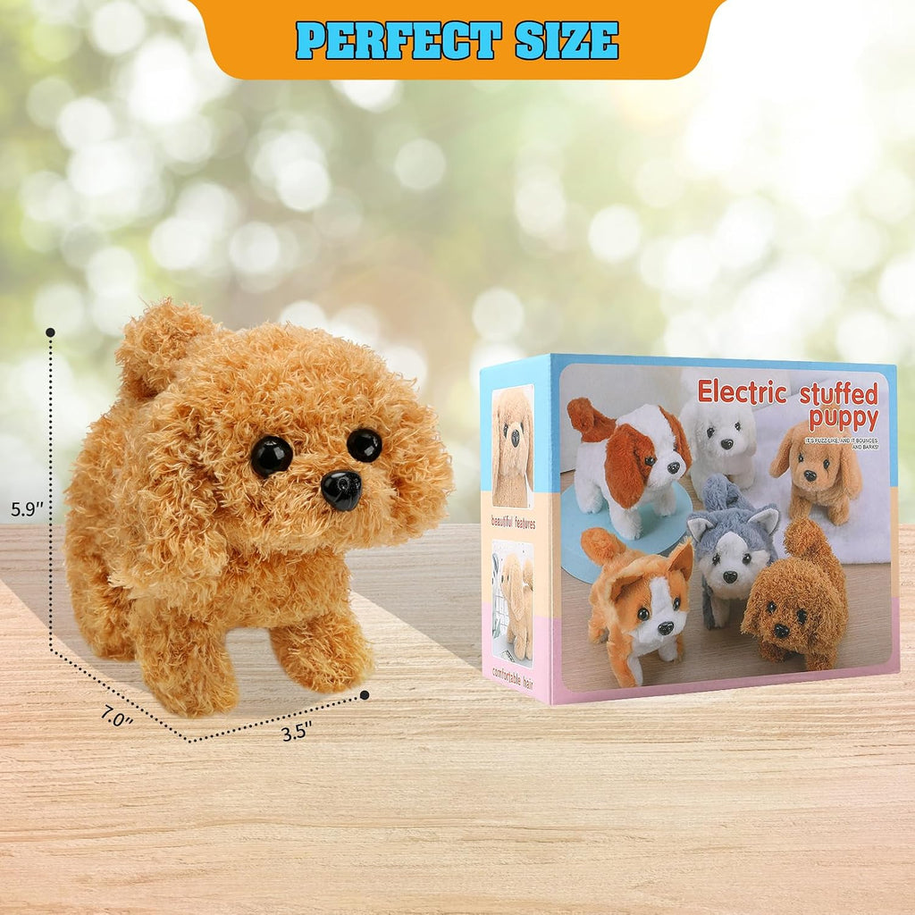 Interactive Plush Puppy Toy with Walking and Barking Actions