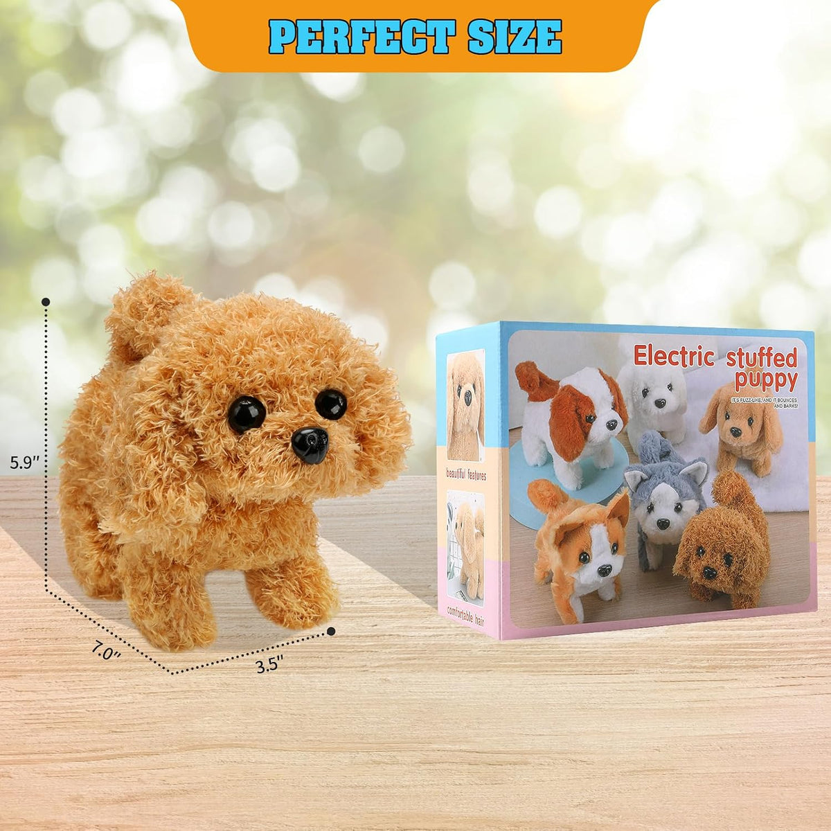 Interactive Plush Puppy Toy with Walking and Barking Actions