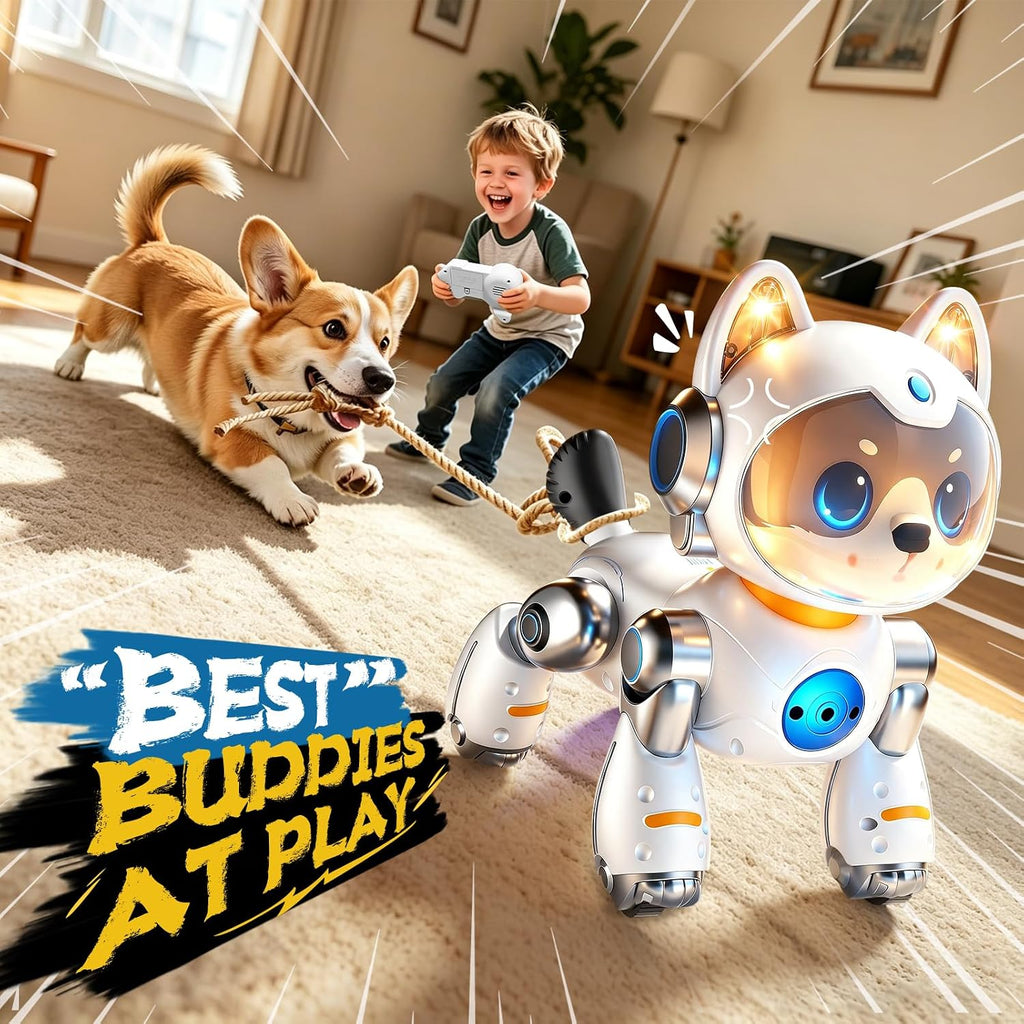 Remote-Controlled Robot Dog Toy with Batteries