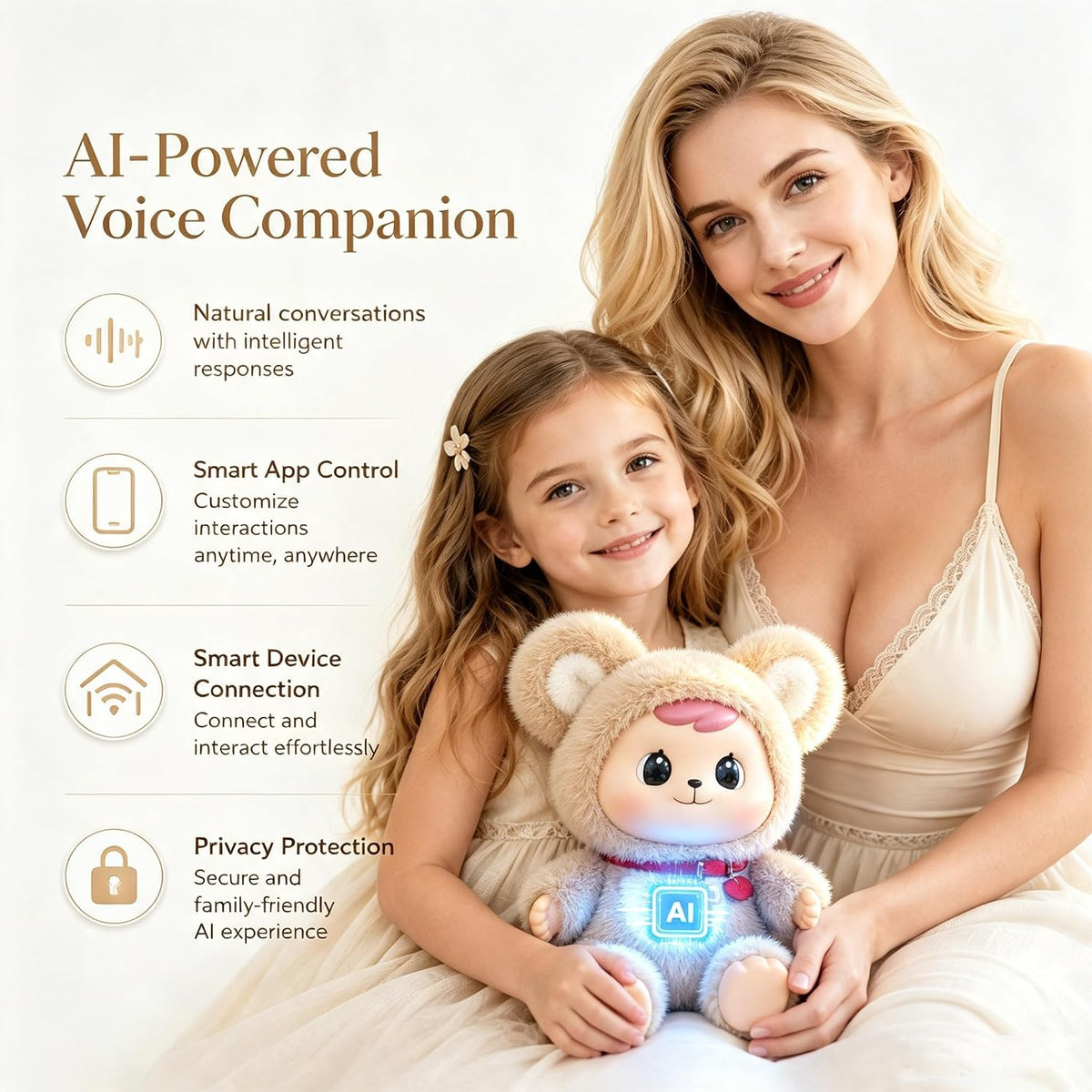 AI Interactive Plush Bear