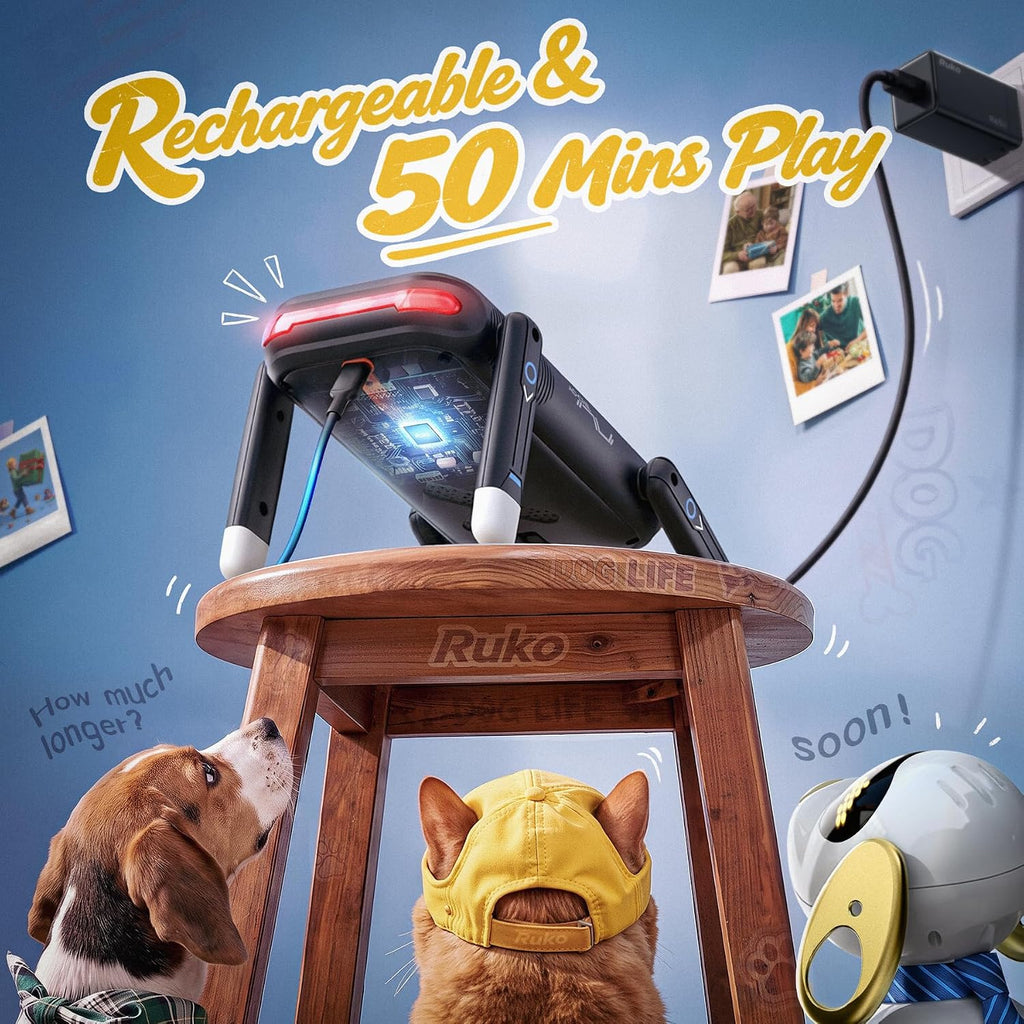Mini Robot Dog Toy with 4-Way Stunt Flip and Self-Righting