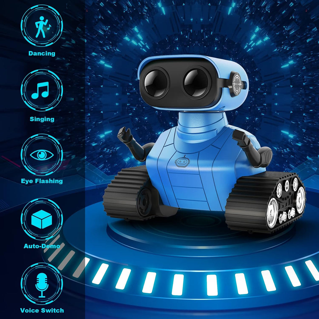 Remote-Controlled Robot Toy with LED Eyes, Dance and Music