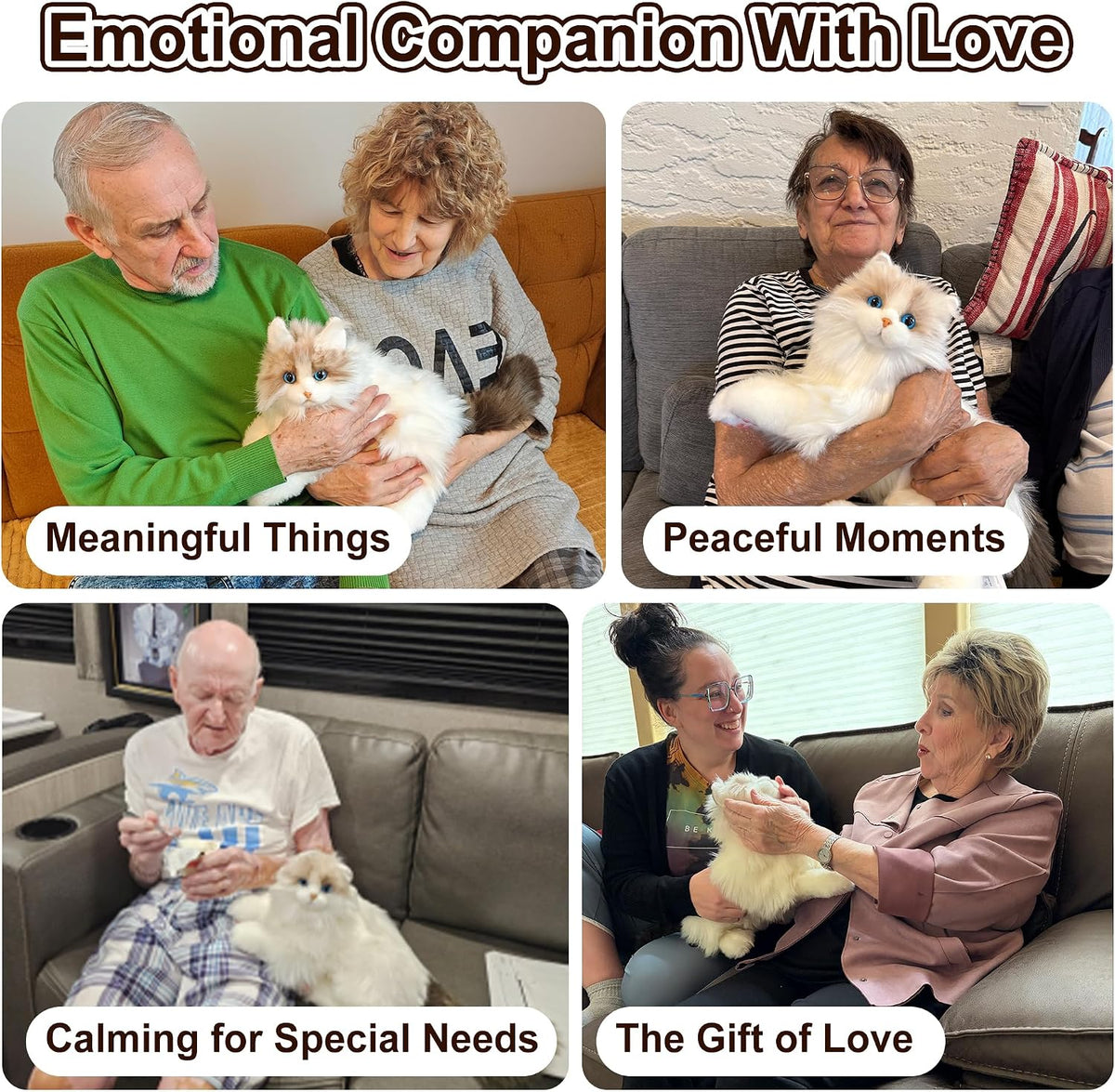 Interactive Plush Robot Cat with Voice, Heartbeat and Purring