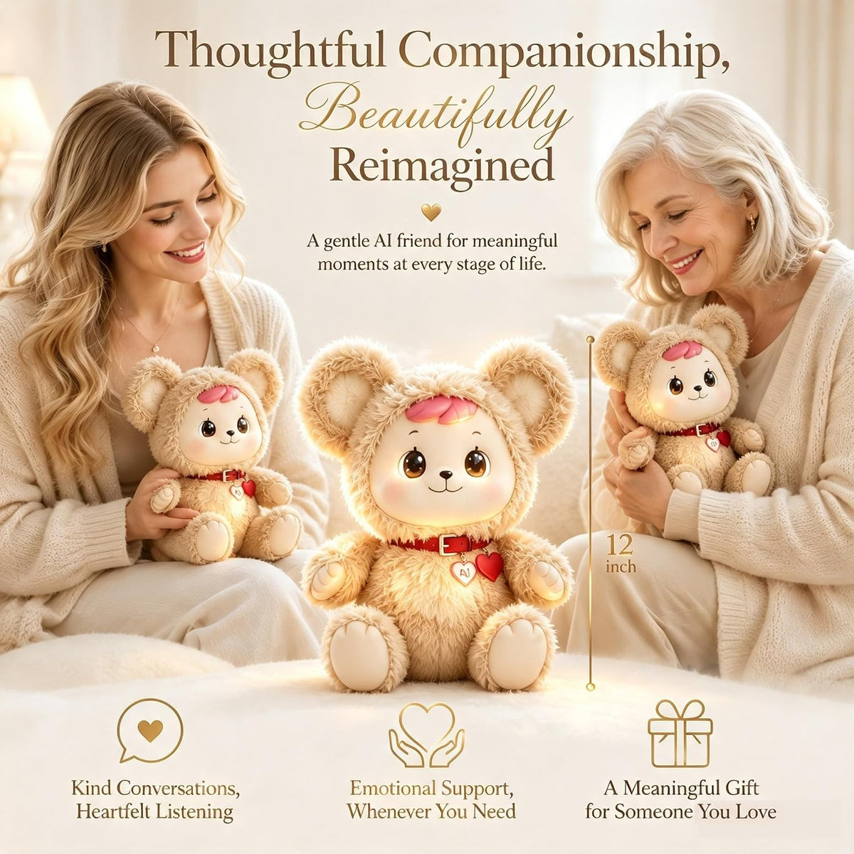 AI Interactive Plush Bear