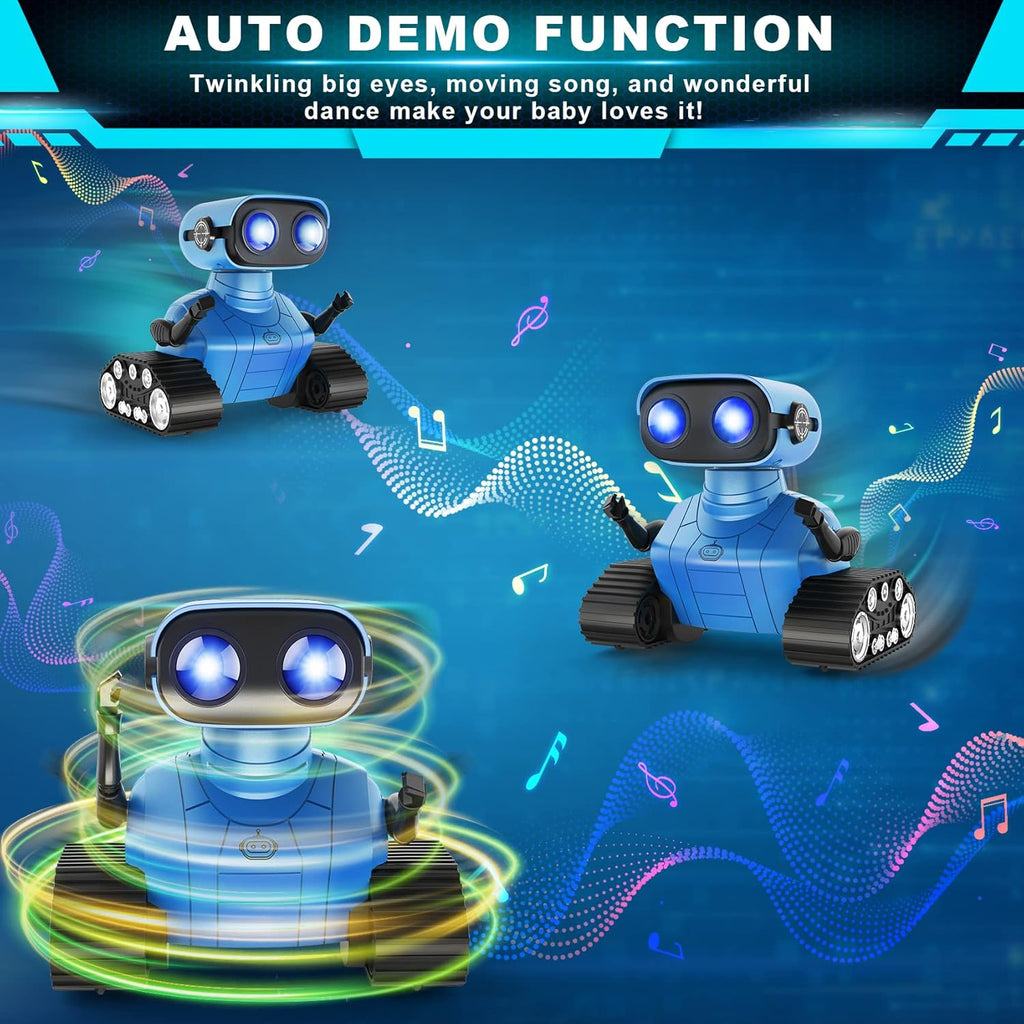 Remote-Controlled Robot Toy with LED Eyes, Dance and Music