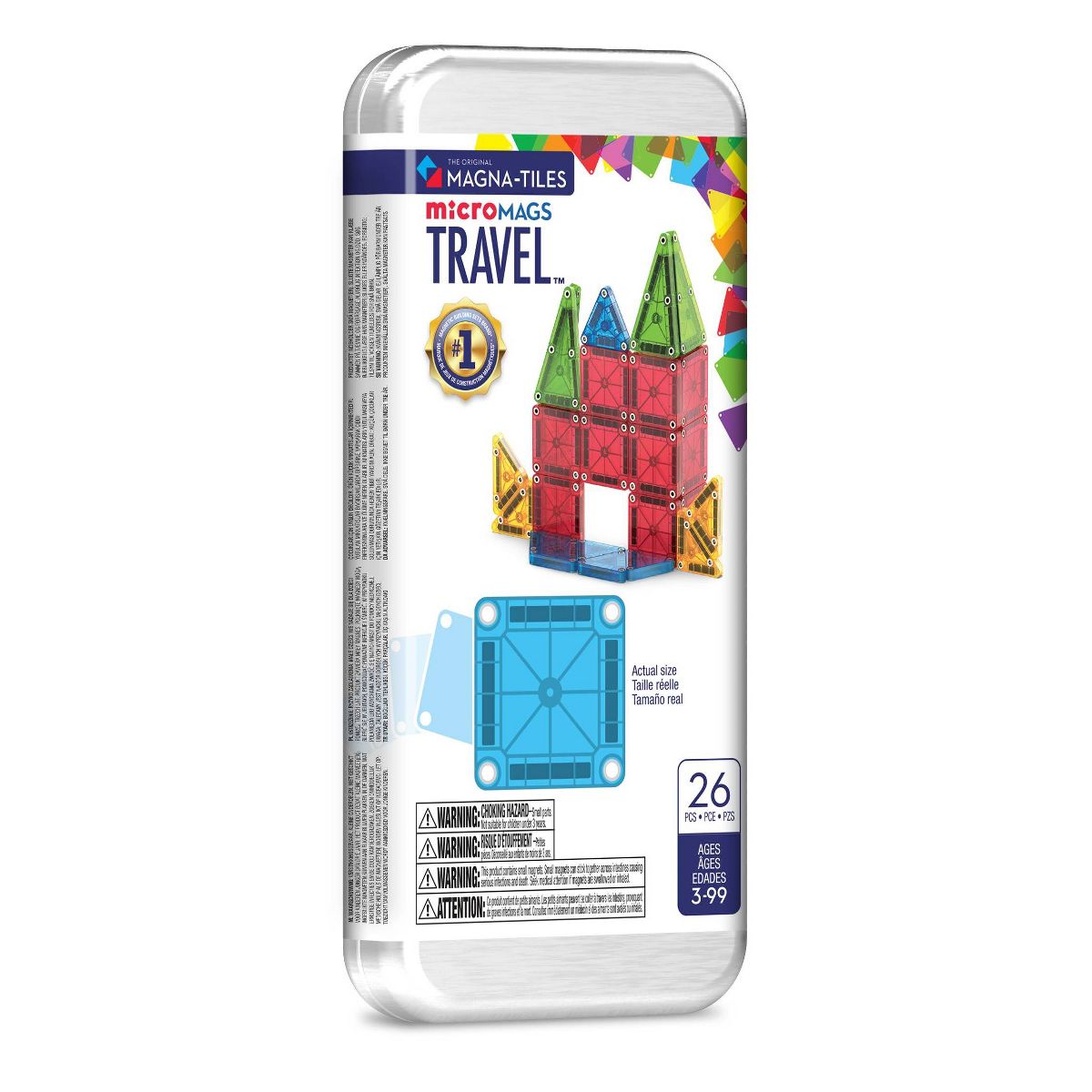 MAGNA-TILES microMAGS Travel Set: Educational Magnetic Building Toys for Math and Creative Thinking, 26 Pieces