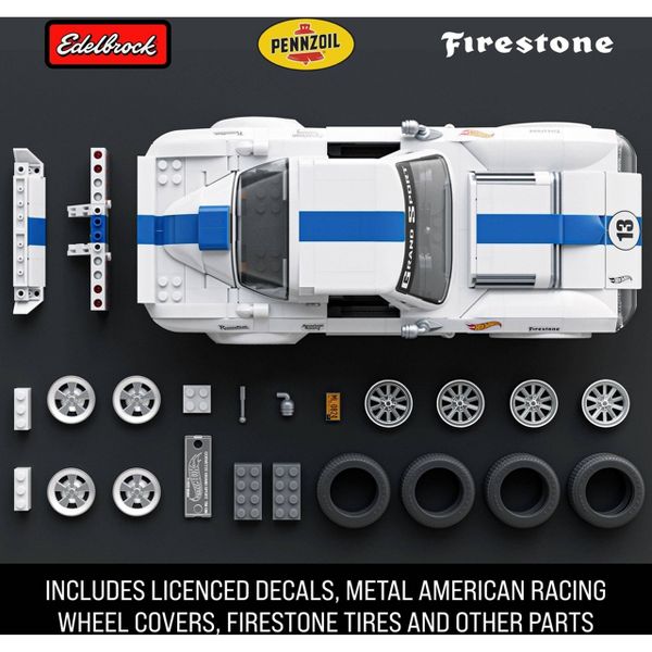 Mattel Brick Shop Hot Wheels Corvette Grand Sport Building Toy Kit for Collectors - 918pc