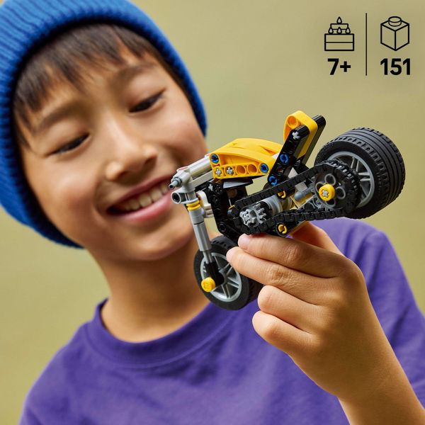 LEGO Technic Yellow Motorcycle Toy 42225