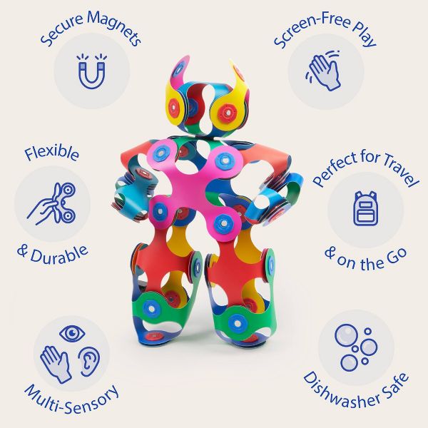 Clixo Creator Pack: Flexible Magnetic Building Toy Colorful 40pc for Ages 4+
