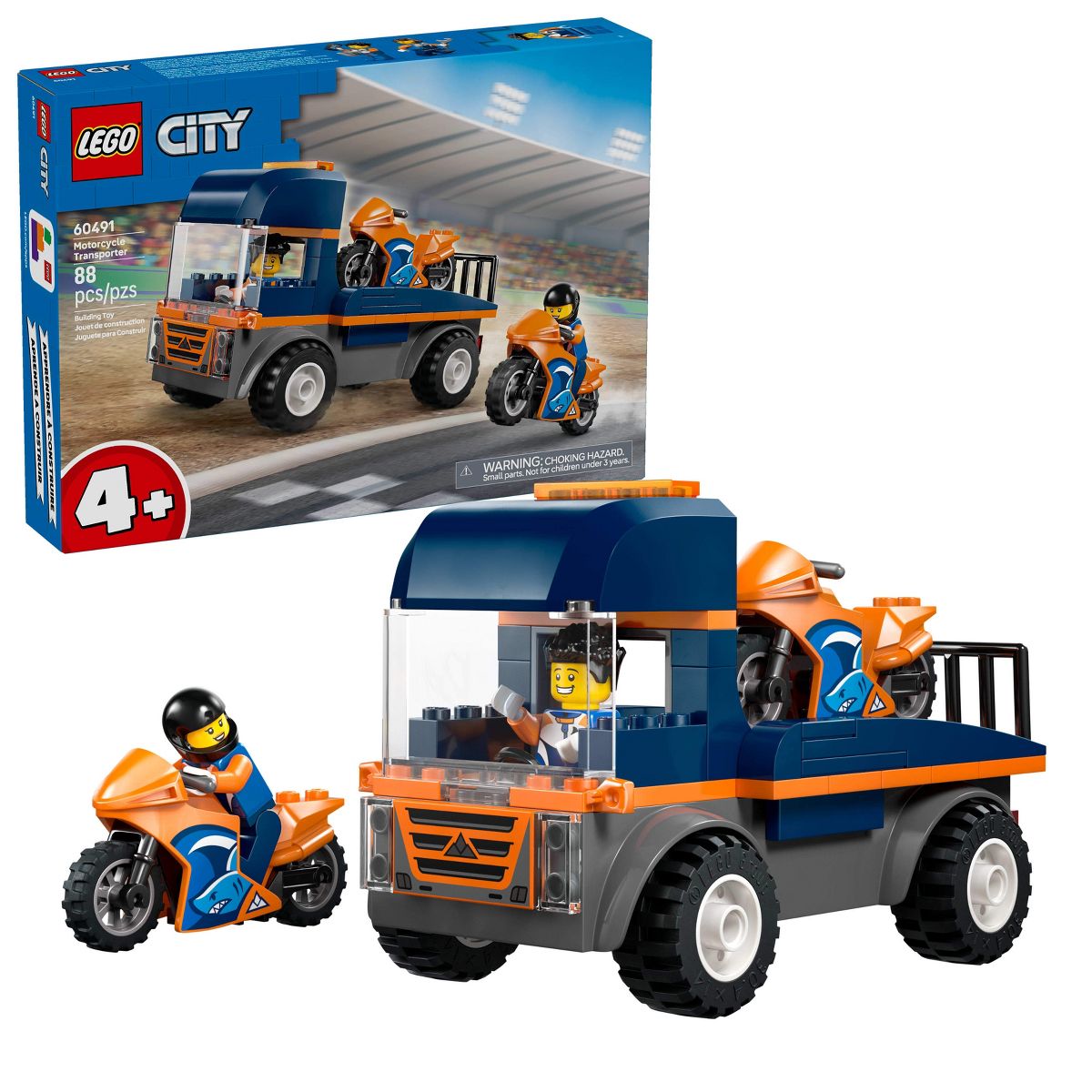 LEGO City Motorcycle Transporter Toy for Kids 60491
