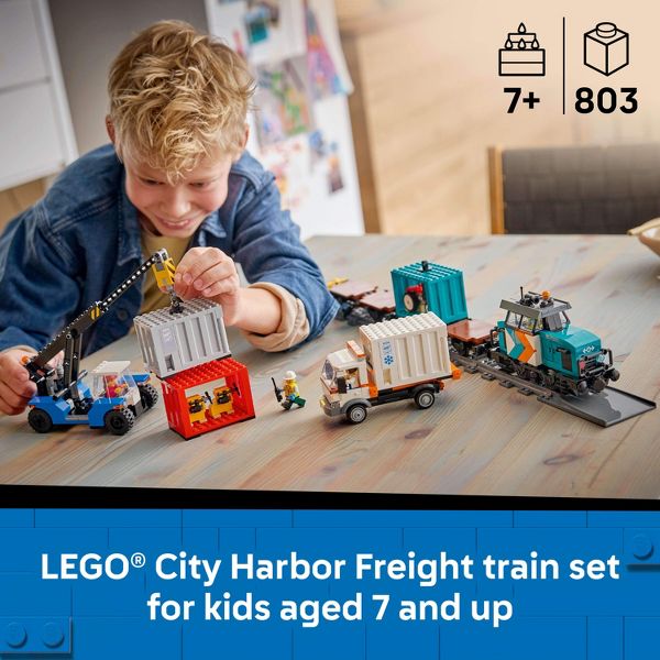 LEGO City Harbor Freight Train with Crane & Truck 60509