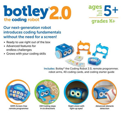 Learning Resources Botley the Coding Robot 2.0, Coding Robot for Kids, STEM Toy, Early Programming, Ages 5+