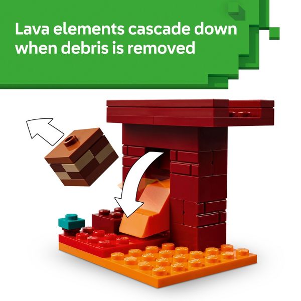 LEGO Minecraft The Nether Lava Battle Toy Figures and Building Playset 21266