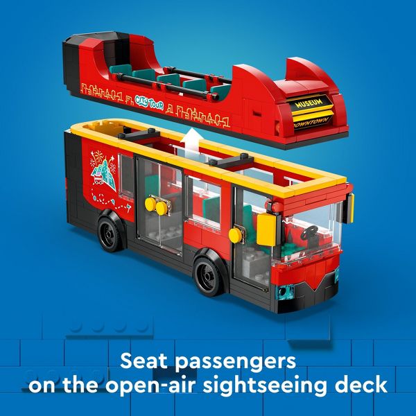 LEGO City Red Double-Decker Sightseeing Bus Toy, London Bus 60407