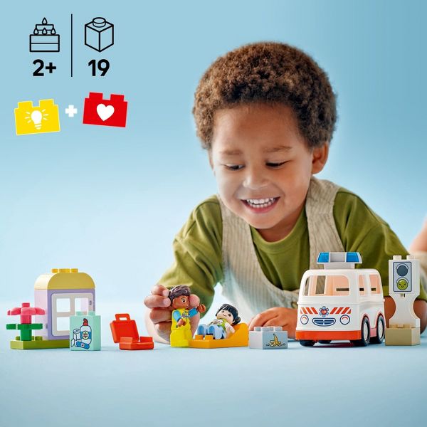 LEGO DUPLO Town Ambulance & Driver Building Toy for Toddlers 10447