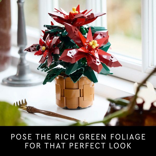 LEGO Icons Poinsettia Plant Building Set and Centerpiece Table Decoration 10370