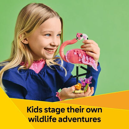 LEGO Creator 3 in 1 Wild Animals: Pink Flamingo Toy with 3 Building Options, Pink Flamingo, Cockatoo or Axolotl 31170