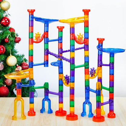 Joyfy 150Pcs Glowing Marble Run Building Blocks, Construction Educational STEM Toy Birthday Christmas Gifts for Boys Girls 3 4 5 6 7 8 Years Old